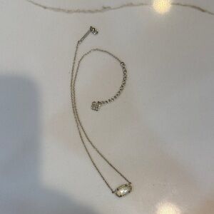 Kendra Scott Gold Necklace with White/Cream Stone